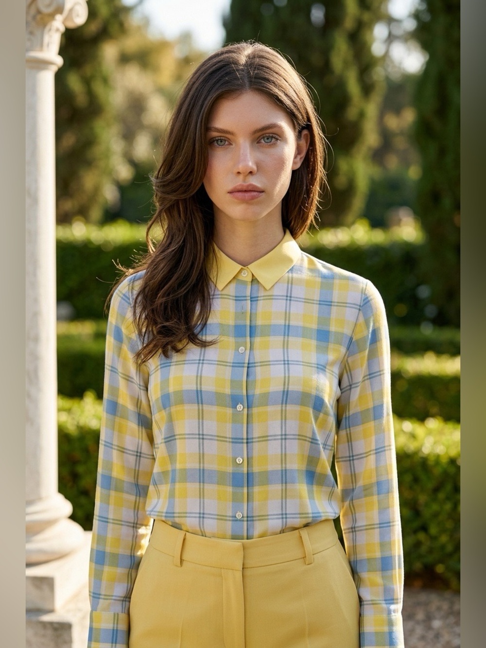 Equipment Femme Silk Plaid Shirt, Size L